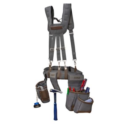 Image showing  13 Pocket Electrician's Tool Rig, 1,800D Polyester, Top Grain Leather