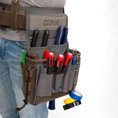 Image showing 5 th Estwing 13 Pocket Electrician's Tool Rig, 1,800D Polyester, Top Grain Leather