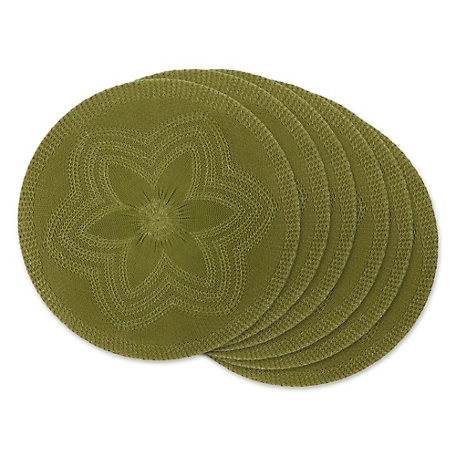 Zingz & Thingz Floral Woven Round Place Mats, 6 pc.