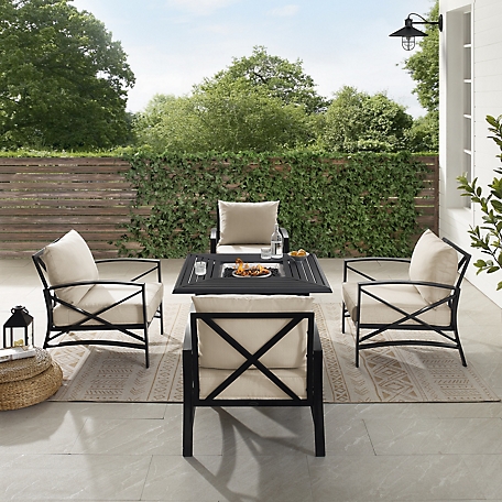 Crosley 5 pc. Kaplan Outdoor Conversation Set with Fire Table