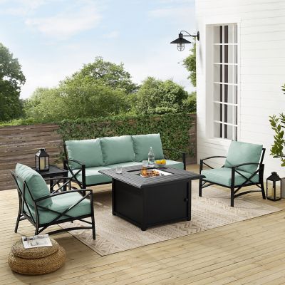 Crosley 5 pc. Kaplan Outdoor Sofa Set with Fire Table