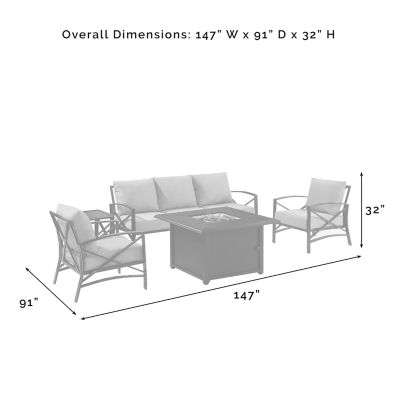 Image showing  5 pc. Kaplan Outdoor Sofa Set with Fire Table