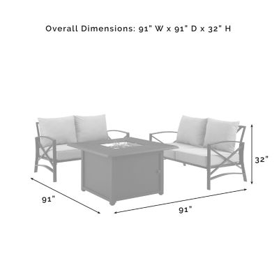 Image showing  3 pc. Kaplan Outdoor Conversation Set with Fire Table