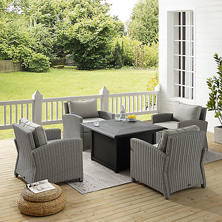 Crosley 5 pc. Wicker Conversation Set with Fire Table