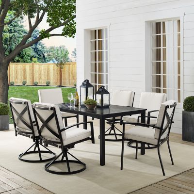 Crosley 37 in. 7 pc. Kaplan Outdoor Rectangle Dining Set for 6 People, Bronze