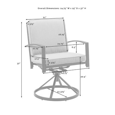 Image showing  2 pc. Kaplan Outdoor Dining Swivel Chair Set