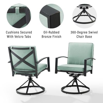 Image showing 5 th Crosley 2 pc. Kaplan Outdoor Dining Swivel Chair Set