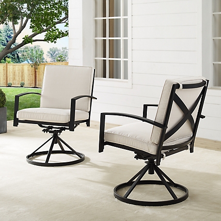 Crosley 2 pc. Kaplan Outdoor Dining Swivel Chair Set