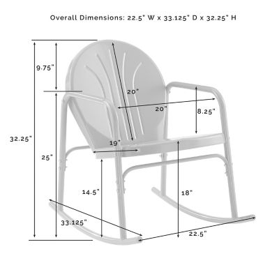 Image showing 8 th Crosley 2 pc. Griffith Outdoor Rocking Chair Set