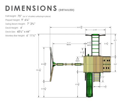 Image showing 9 th Gorilla Playsets Avalon Wooden Swing Set with Wood Roof and Monkey Bars, Ages 3-11