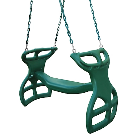 Gorilla Playsets Dual Ride Multi-Child Glider Swing, Green, 38 in. x 16 in. x 24 in., 150 lb. Capacity, For Ages 3-11