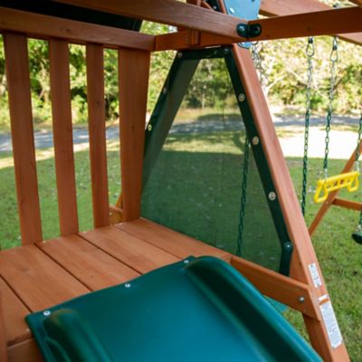 Image showing 5 th Gorilla Playsets Ranger Plus Wooden Playset, 144 in. x 131 in. x 92 in., 115 lb. Capacity per Swing