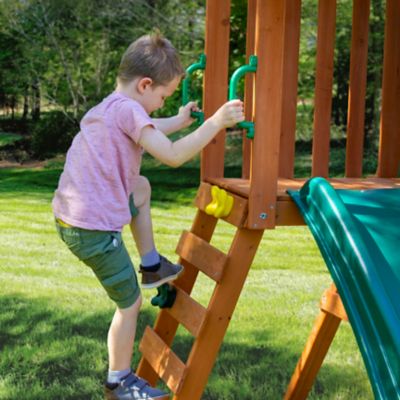Image showing 8 th Gorilla Playsets Ranger Plus Wooden Playset, 144 in. x 131 in. x 92 in., 115 lb. Capacity per Swing