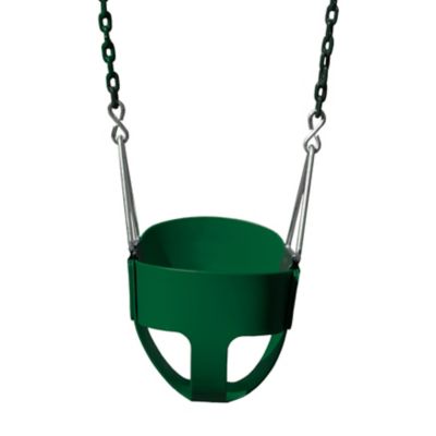 Gorilla Playsets Full Toddler Bucket Swing with Coated Chains, Green, 61 in. x 12 in. x 10 in., 50 lb. Capacity, For Ages 2-4