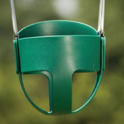Image showing  Full Toddler Bucket Swing with Coated Chains, 50 lb. Capacity, Green, 61 in. x 12 in. x 10 in., Ages 2-4