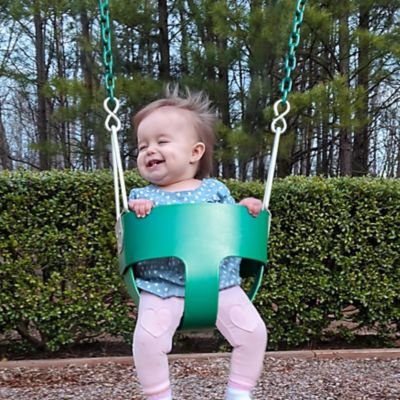 Image showing 8 th Gorilla Playsets Full Toddler Bucket Swing with Coated Chains, 50 lb. Capacity, Green, 61 in. x 12 in. x 10 in., Ages 2-4