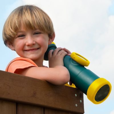 Image showing  Toy Telescope with Working Compass, Non-Magnifying, 12 in. x 3.5 in. x 3.5 in., Green/Yellow