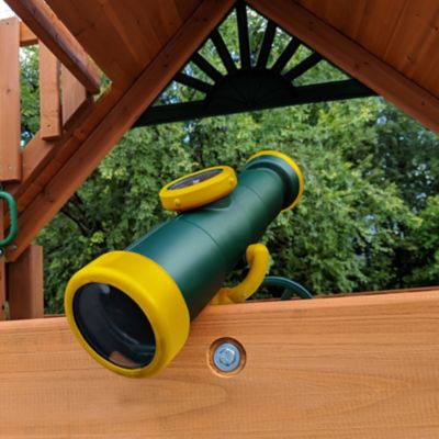 Image showing 6 th Gorilla Playsets Toy Telescope with Working Compass, Non-Magnifying, 12 in. x 3.5 in. x 3.5 in., Green/Yellow