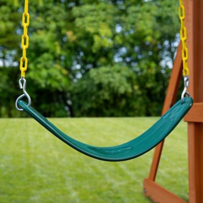 Image showing  Heavy-Duty Swing Seat with Coated Chains, 250 lb. Capacity, Green/Yellow, Ages 3-11