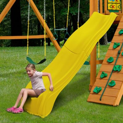 Image showing  Olympus Wave Slide for 5 ft. Platforms, 250 lb. Capacity, Yellow, 105.75 in. x 20.50-23.25 in. x 60 in.