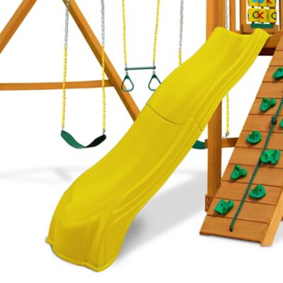 Image showing  Olympus Wave Slide for 5 ft. Platforms, 250 lb. Capacity, Yellow, 105.75 in. x 20.50-23.25 in. x 60 in.