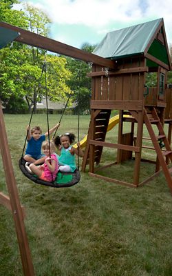 Image showing 7 th Gorilla Playsets Nest Swing, 200 lb. Capacity, Green, 40 in.