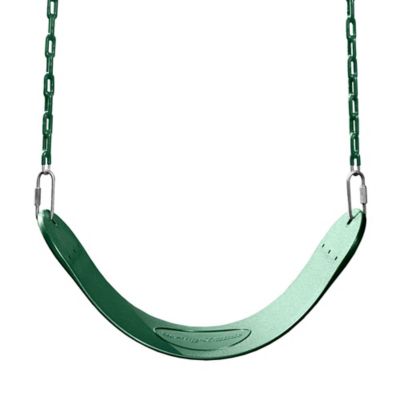 Gorilla Playsets Standard-Duty Swing Belt with Chains, Green, 27 in. L, 115 lb. Capacity, for Ages 2-10