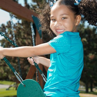Image showing  Standard-Duty Swing Belt with Chains, Green, 27 in. L, 115 lb. Capacity, for Ages 2-10