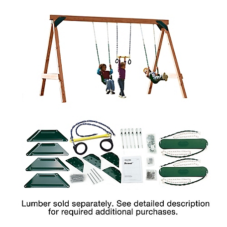 Gorilla Playsets Scout DIY Playset Hardware Kit, Slide and Lumber Not Included, 115 lb. Capacity Per Swing