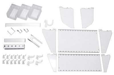 Wall Control Industrial Workstation Slotted Accessory Kit, White