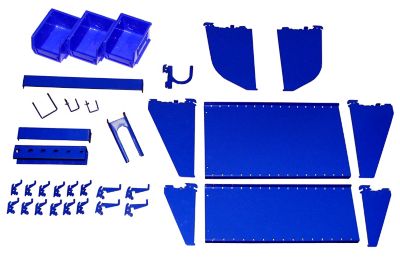 Wall Control Industrial Workstation Slotted Accessory Kit, Blue