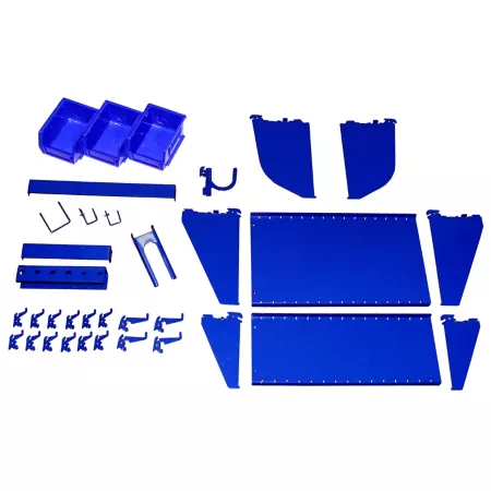 Wall Control Industrial Workstation Slot Accessory Kit Blue Pegboard Accessories