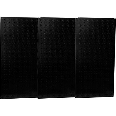 Wall Control 4 ft. Industrial Metal Pegboard Pack, Black