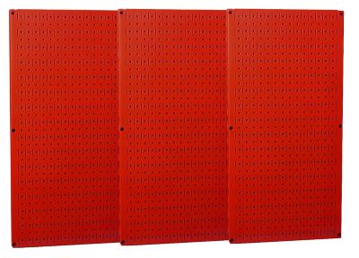 Wall Control 4 ft. Industrial Metal Pegboard Pack, Red