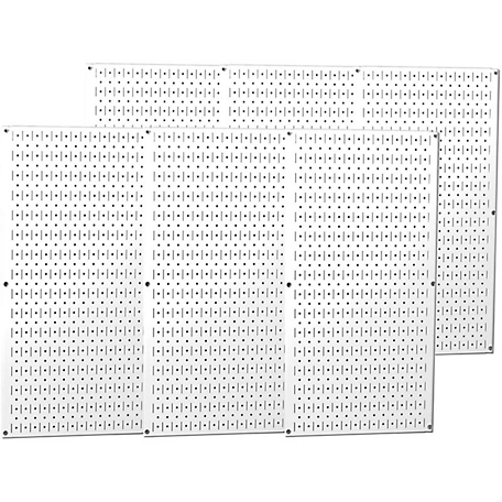 Wall Control 8 ft. Industrial Metal Pegboard Pack, White