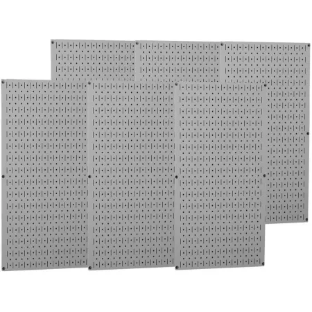 Wall Control 8' Industrial Metal Pegboard Pack Gray Pegboards