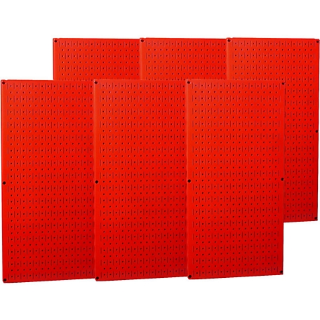 Wall Control 8 ft. Industrial Metal Pegboard Pack, Red