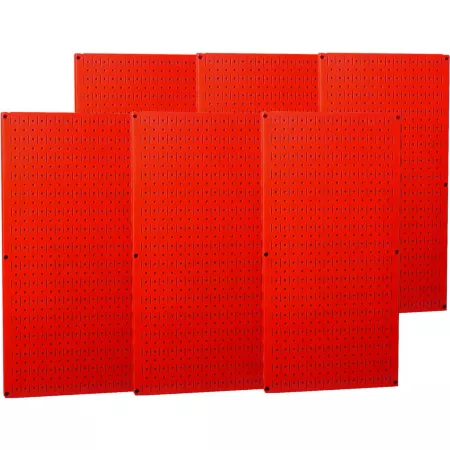 Wall Control 8 Foot Industrial Metal Pegboard Pack Red Pegboards