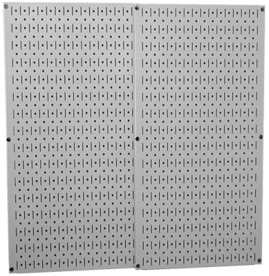 Wall Control 32 in. x 32 in. Industrial Metal Pegboard Pack, Gray