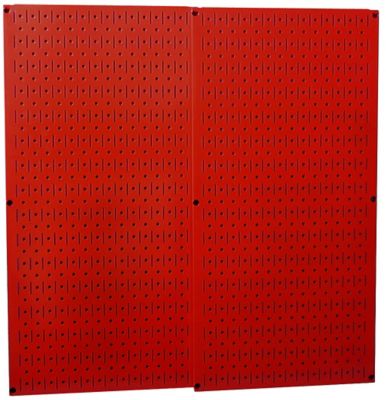 Wall Control 32 in. x 32 in. Industrial Metal Pegboard Pack, Red