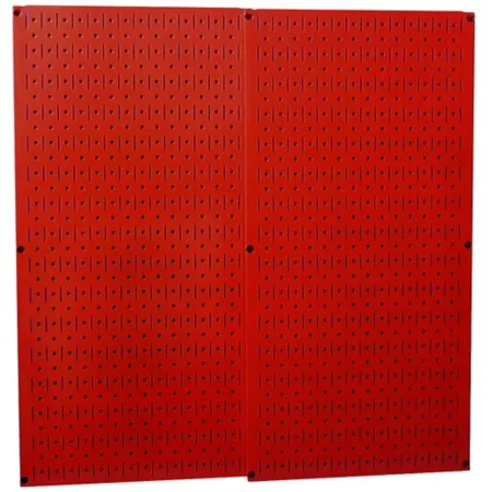 Wall control 32 in x 32 in Industrial Metal Pegboard Pack Red Pegboards