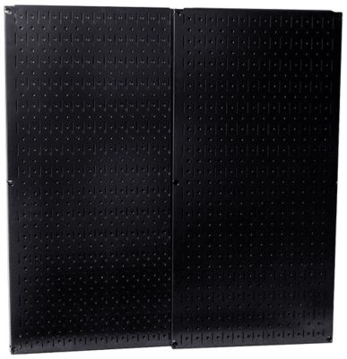 Wall Control 32 in. x 32 in. Industrial Metal Pegboard Pack, Black