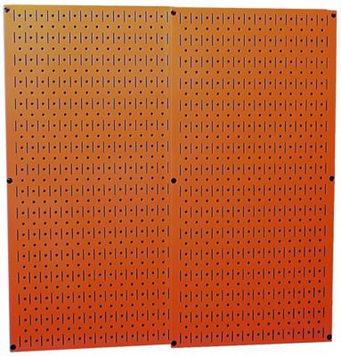 Wall Control 32 in. x 32 in. Industrial Metal Pegboard Pack, Orange