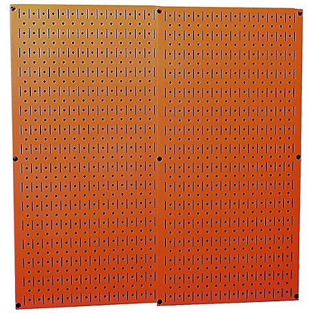 Wall Control 32 in. x 32 in. Industrial Metal Pegboard Pack, Orange