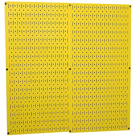 Wall Control 32 in. x 32 in. Industrial Metal Pegboard Pack, Yellow