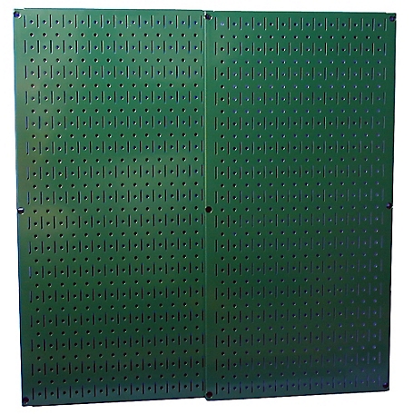 Wall Control 32 in. x 32 in. Industrial Metal Pegboard Pack, Green
