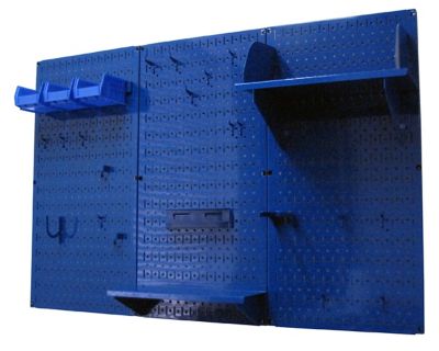 Image showing  32 in. x 48 in. Industrial Metal Pegboard Standard Tool Storage Kit, Blue/Blue