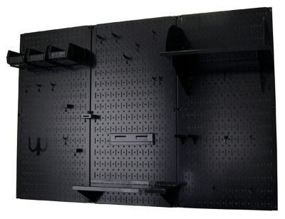 Image showing  32 in. x 48 in. Industrial Metal Pegboard Standard Tool Storage Kit, Black/Black