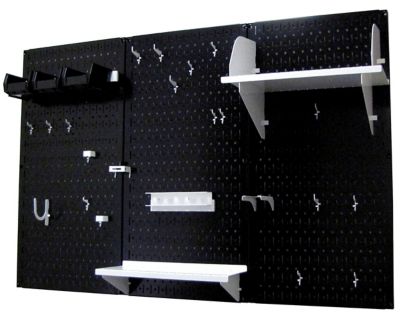 Image showing  32 in. x 48 in. Industrial Metal Pegboard Standard Tool Storage Kit, Black/White