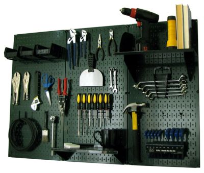 Wall Control 32 in. x 48 in. Industrial Metal Pegboard Standard Tool Storage Kit, Green/Black